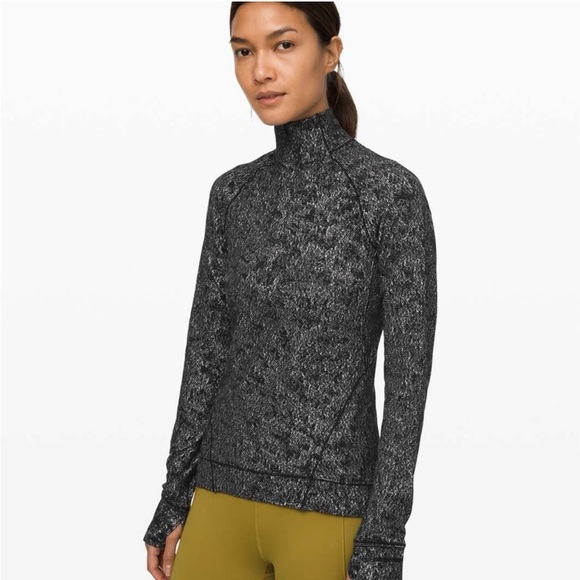 Lululemon Outrun the Elements Pullover 6 Misted Jacquard Black‎ White 1/2 Zip - Picture 3 of 8